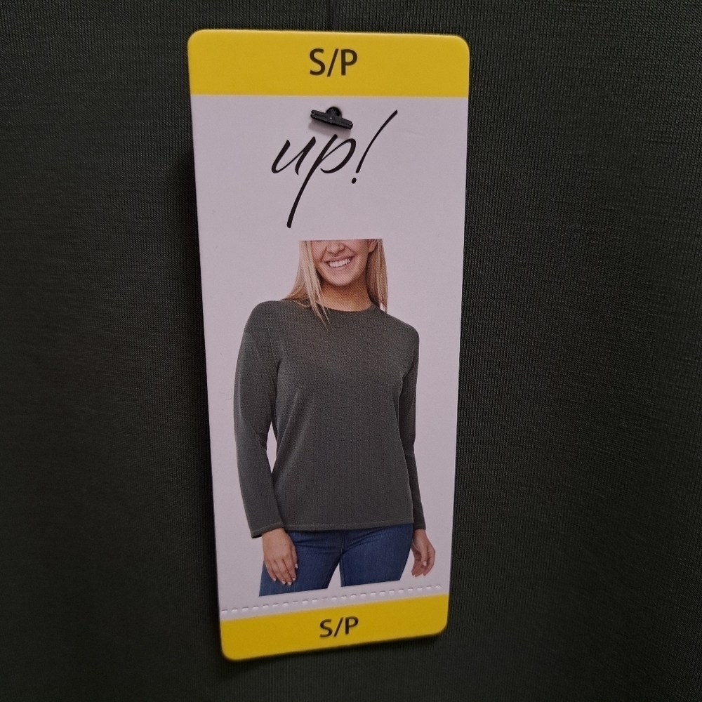 NWT Up! Long Sleeved Top Soft Tencel Green Women's Size Small Crewneck - Picture 7 of 14
